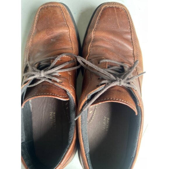 Brown Leather Mens Lace-Up Dress Shoes Bostonian Flexlite Size 9 Square Toe - Picture 9 of 9
